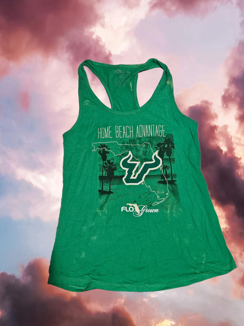 Green Racerback Tank Top with USF Graphic